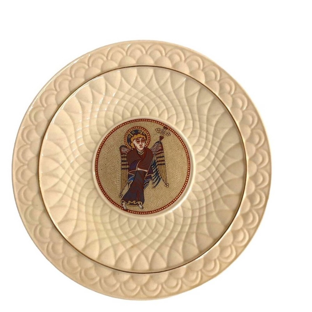 Belleek Collectors Society-St. Mathew Plate #815 Of 7500 1979 Book of Kells-Vtg